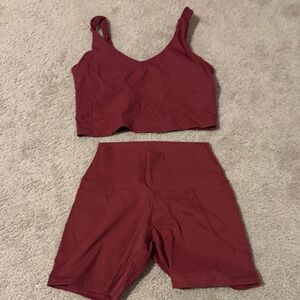 Athletic Crop Top and Shorts Set